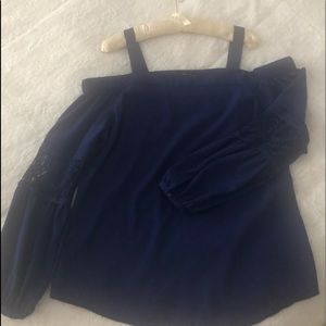 Navy Blue Off the shoulder blouse